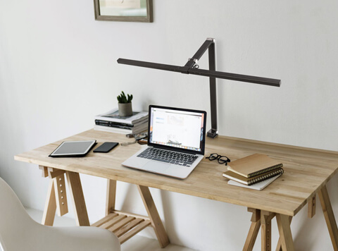 Ultra Wide Desk Lamp With Metal Swing Arms-PHX005