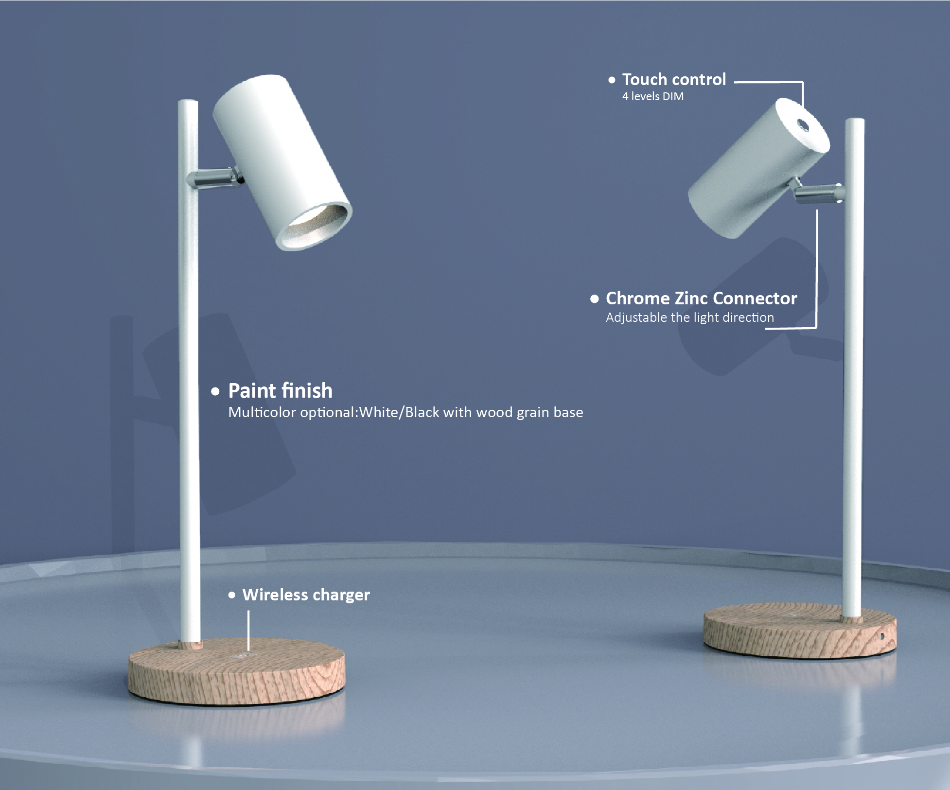 bedside table lamp with reading light