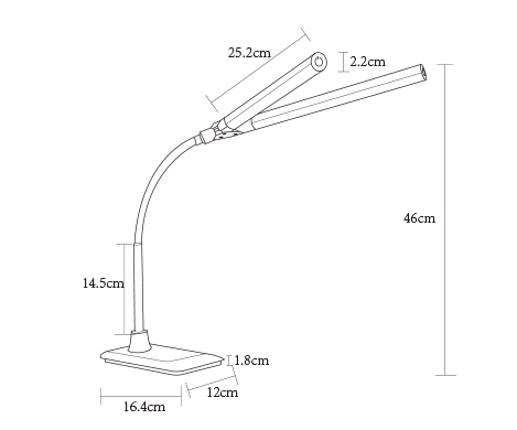 2 head desk lamp ht8236s