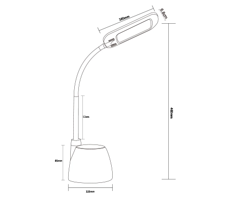 desk lamp with pen case